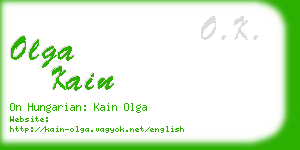 olga kain business card